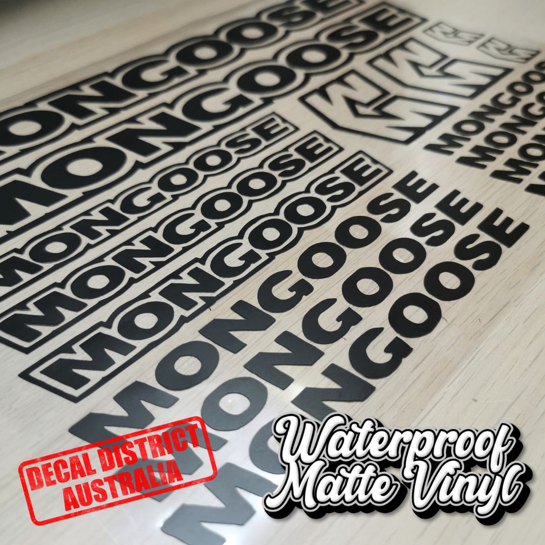 Mongoose Bike Frame Decal Sheet – 29cm