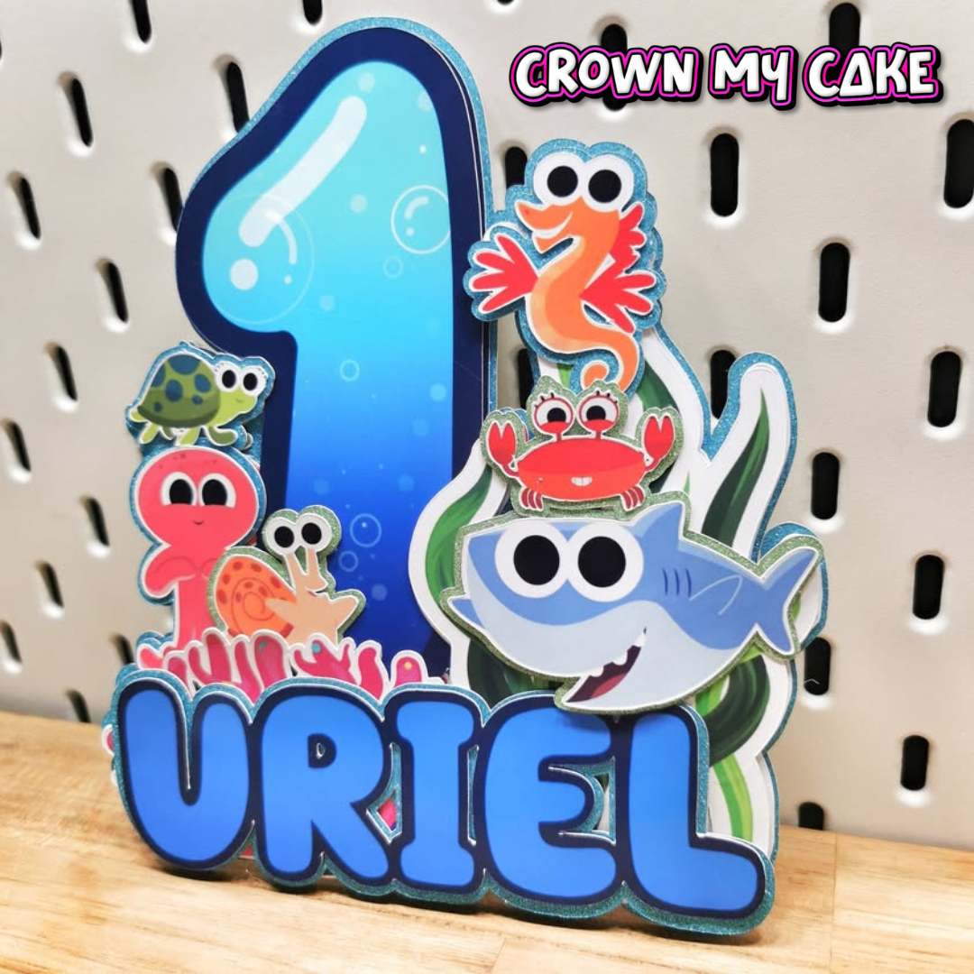 Finny The Shark Custom Cake Topper