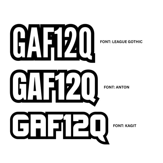 Boat Rego Number Decals - Outline Design