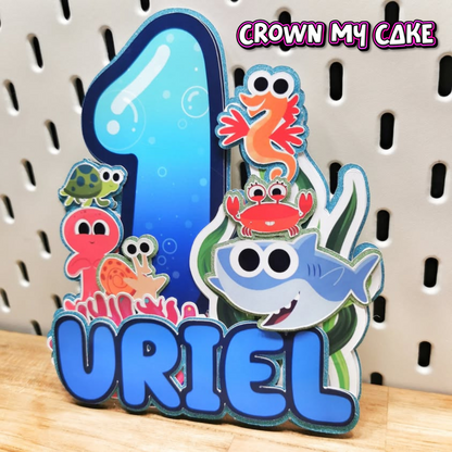 Finny The Shark Custom Cake Topper