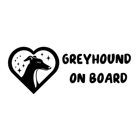 Greyhound On Board - 15cm -  Vinyl Decal