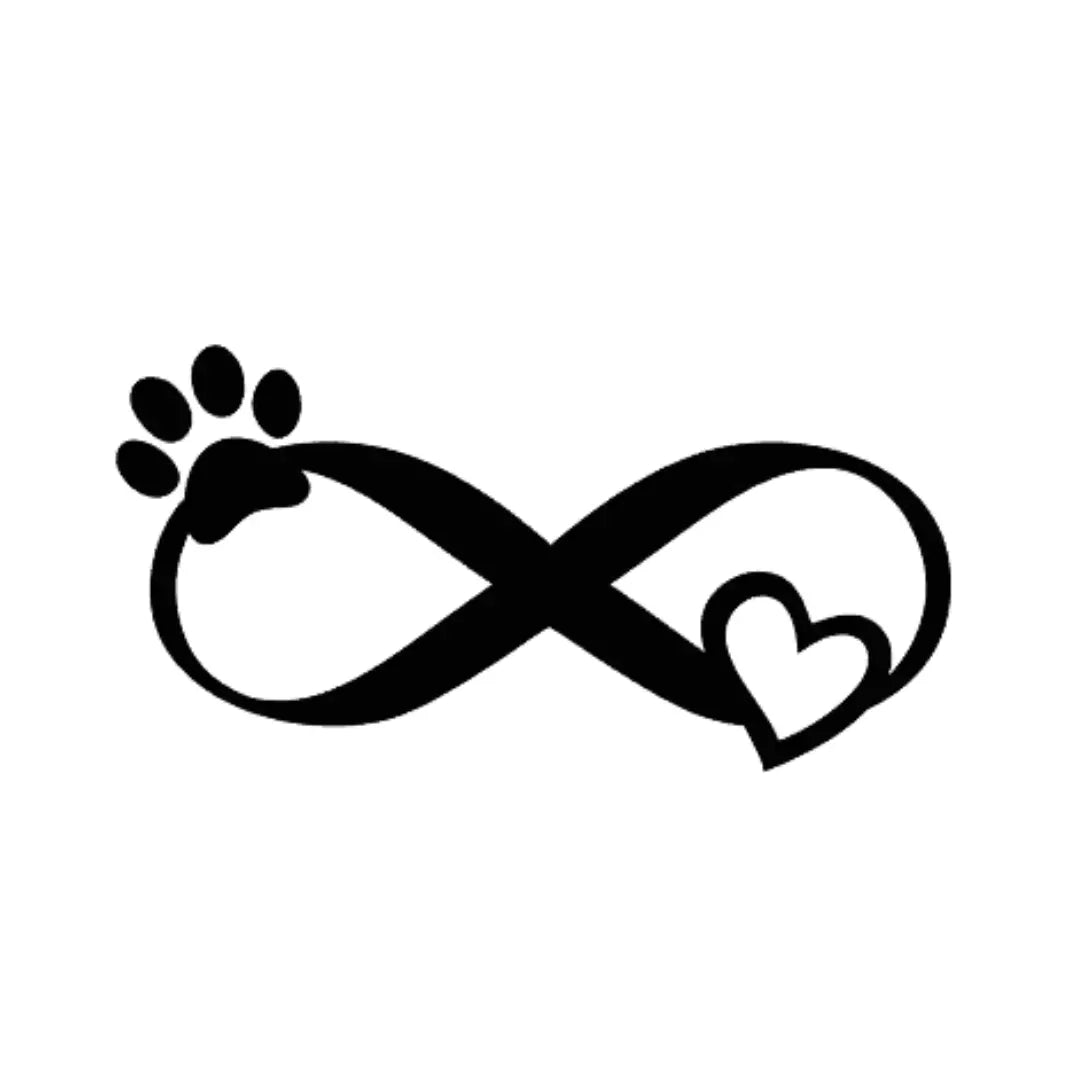 Dog Paw Infinity Heart Decal  Vinyl Decal