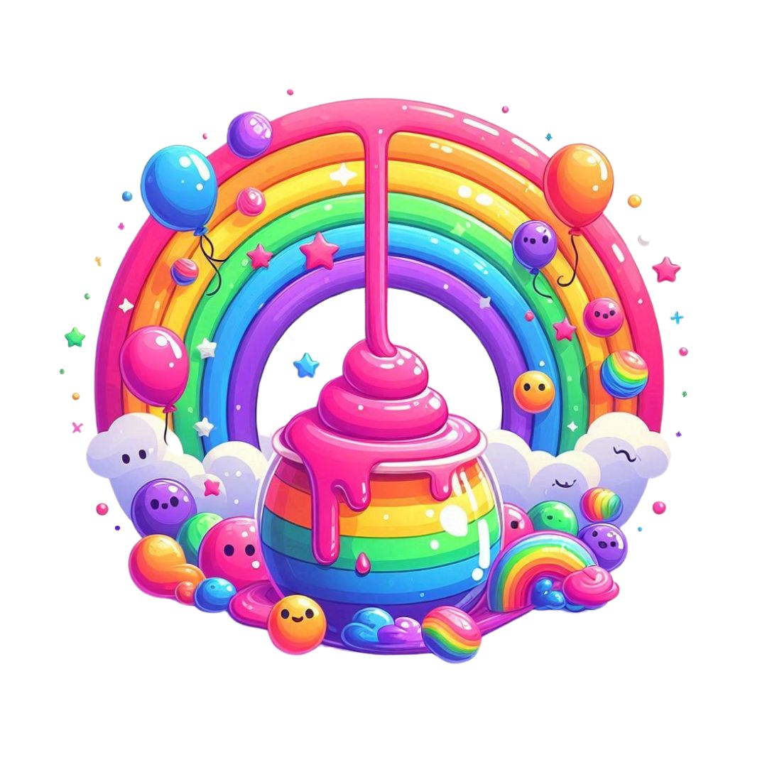 Basic Custom Slime Party Cake Topper & 12 Cupcake Toppers